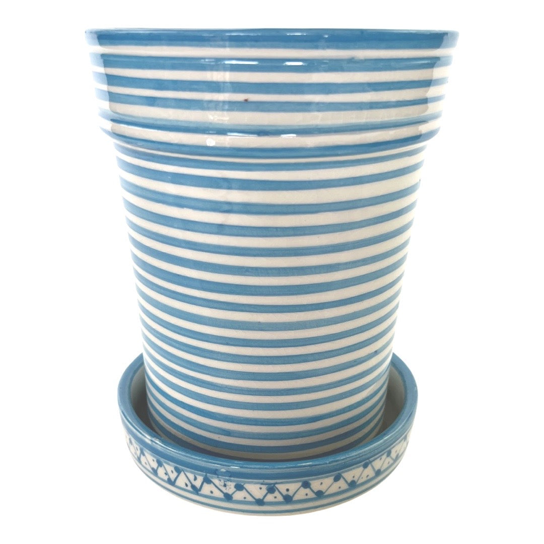 Bullseye Planter medium Turquoise with Safi Drain Plate