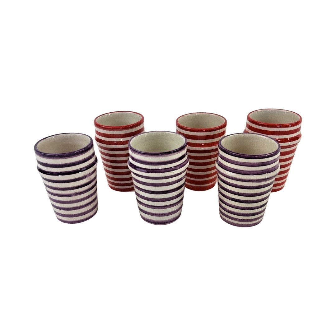 Bell & Dee Cups Bullseye Small Lilac and Coral set of 6