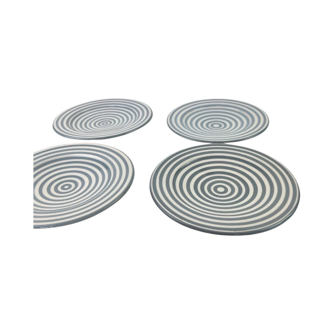 BULLSEYE APPETIZER plates set of 4 GRAY SERGHINI