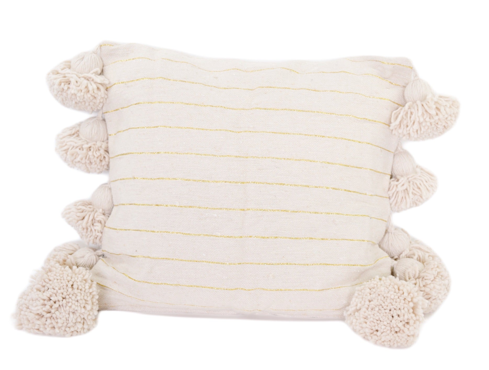 Lina Pillow Cover Cream/Gold/Cream - atelierBoemia - atelierboemia.com