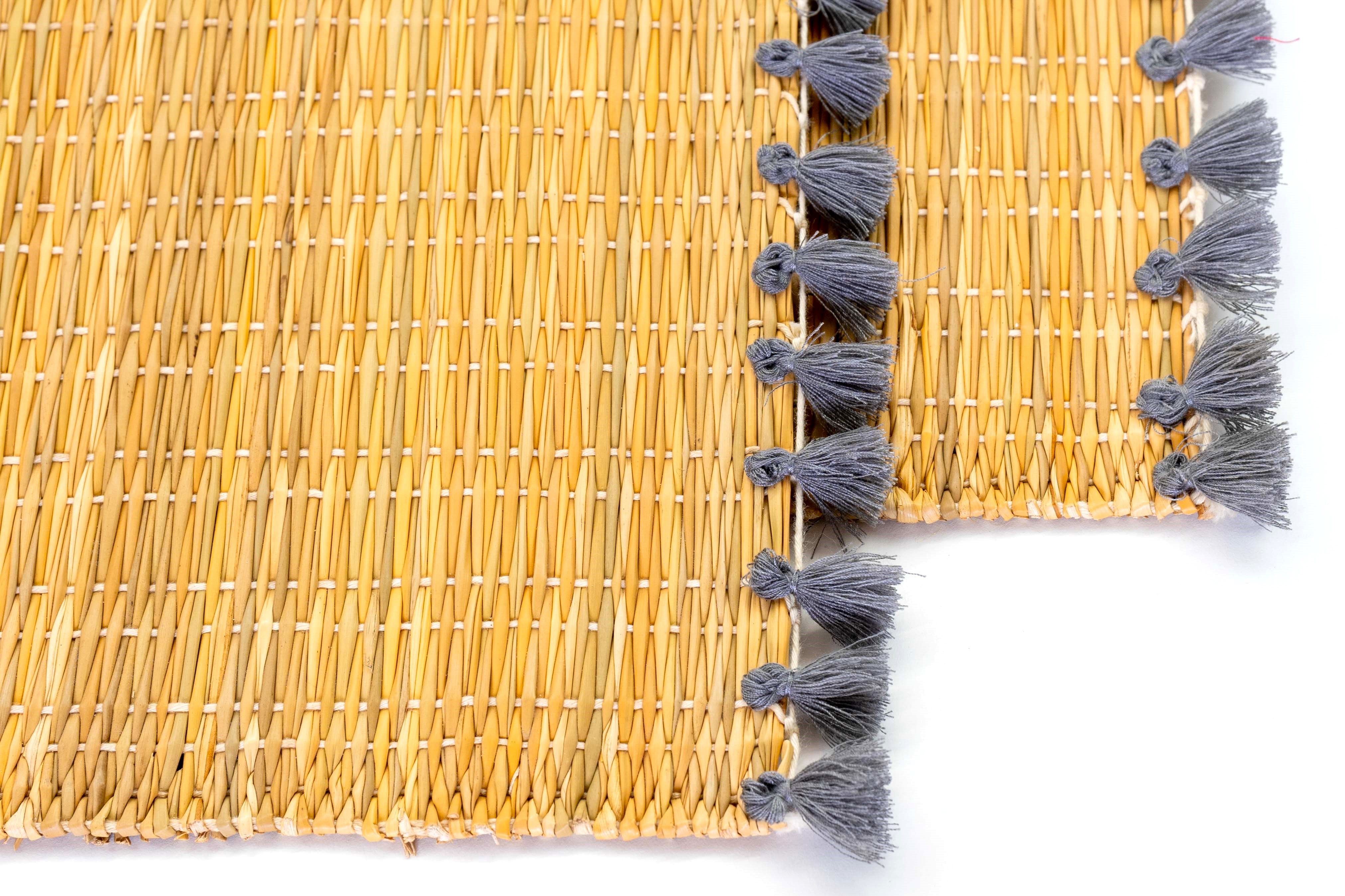 LOLA placemat with tassels GRAY- SET OF 2
