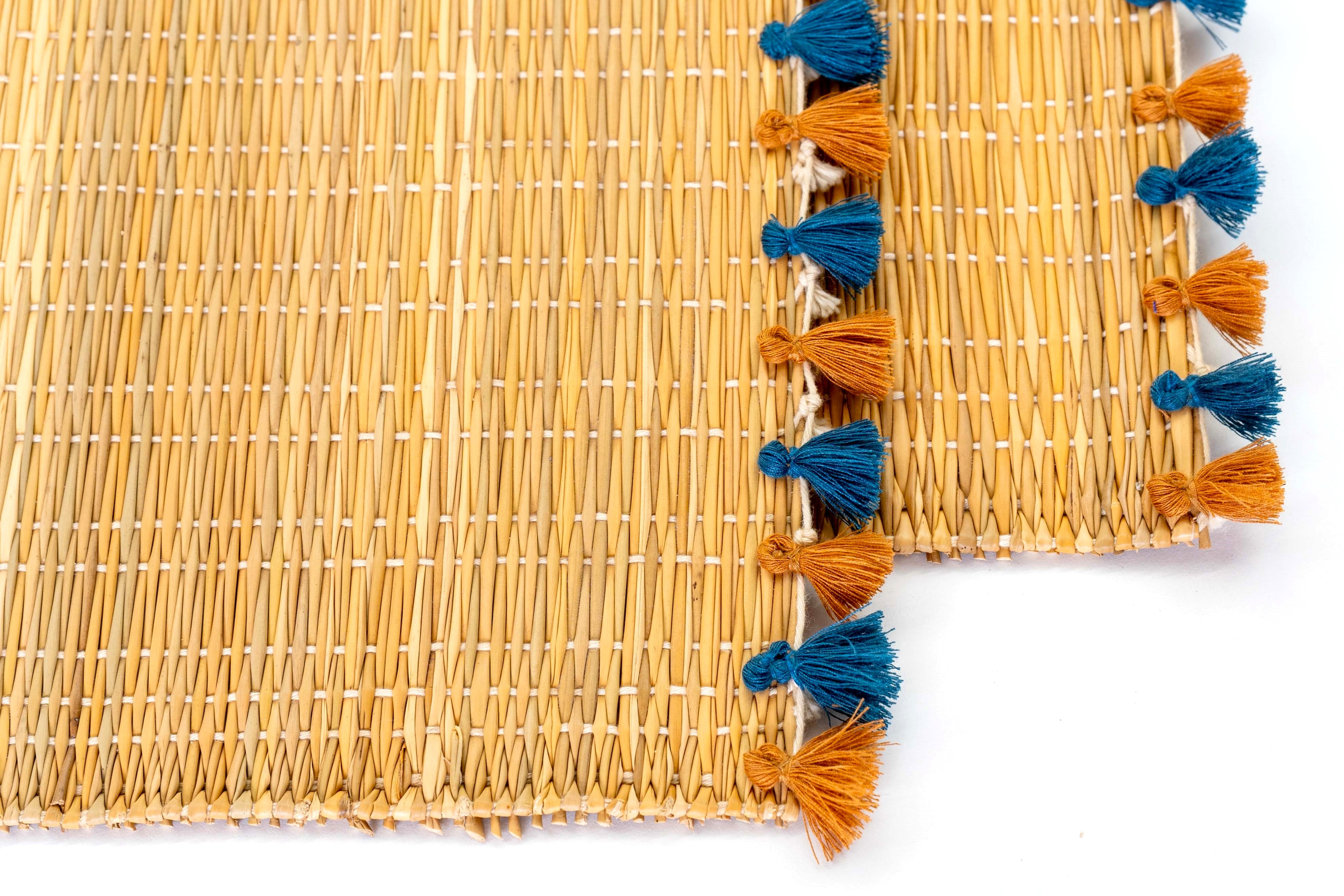 LOLA placemat with tassels PAVONE-SET OF 2