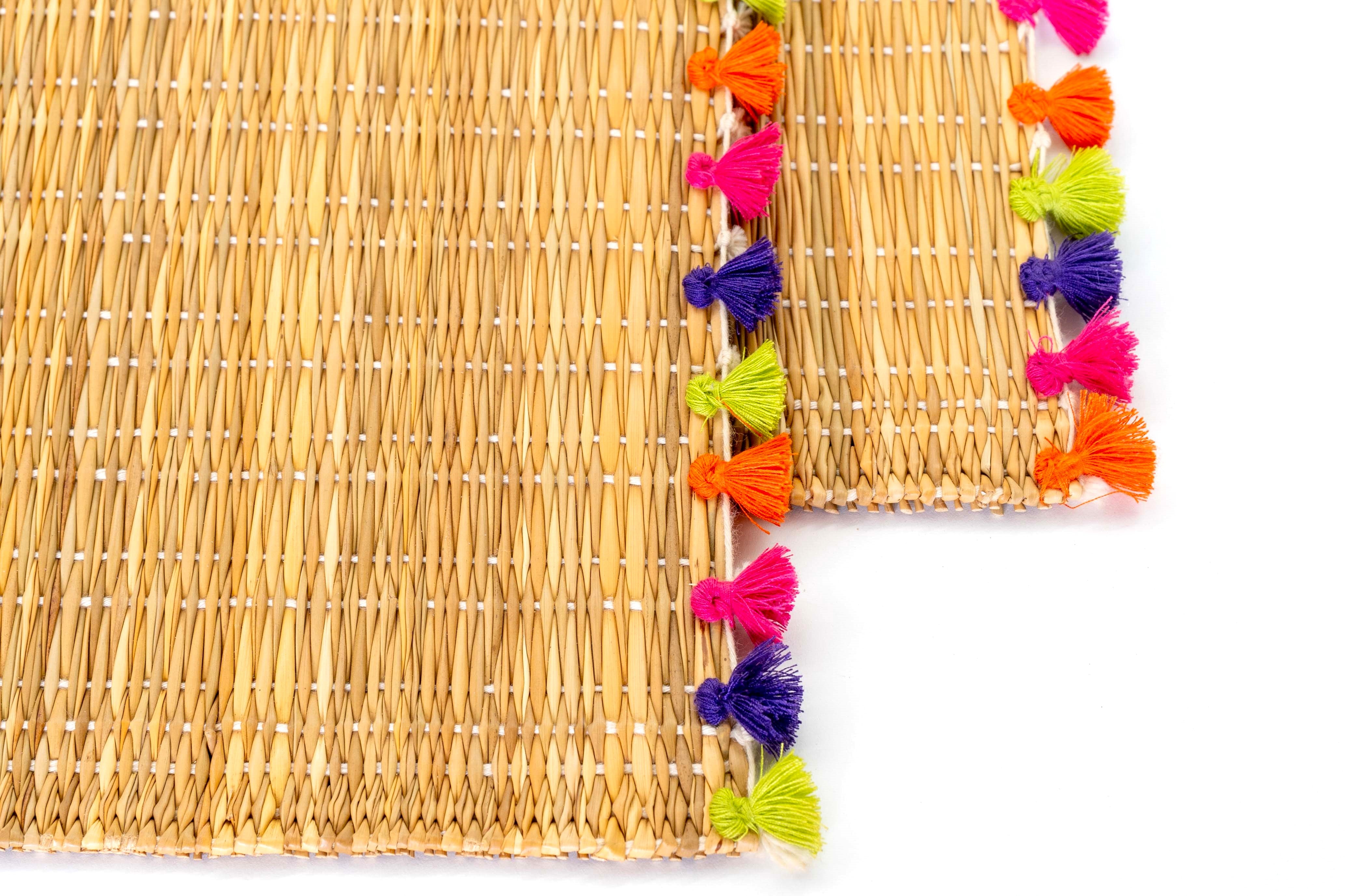 LOLA placemat with tassels PREPPY-SET OF 2 - atelierBoemia - atelierboemia.com