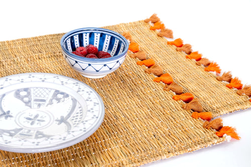 LOLA placemat with tassels ST HONORE-SET OF 2