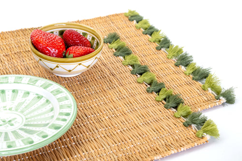 LOLA placemat with tassels CACTUS-SET OF 2