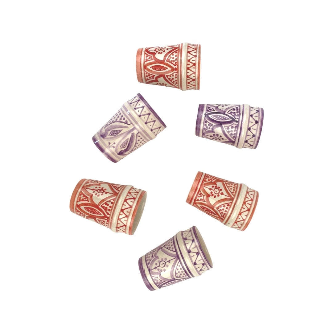 SAFI BELL AND DEE CORAL AND LILAC SET OF 6