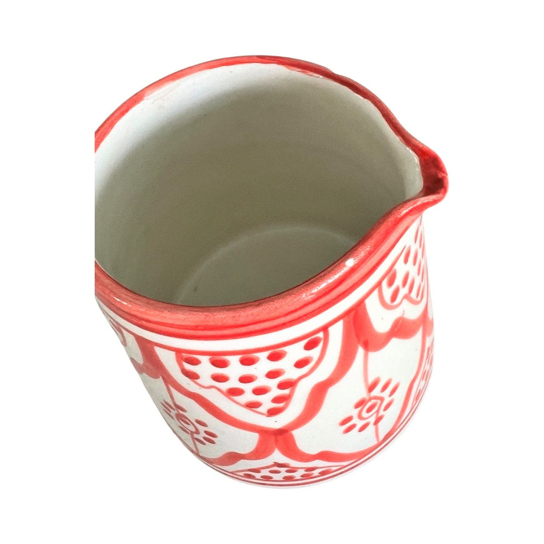 Safi Milk Pitcher Coral-slight imperfection in glaze