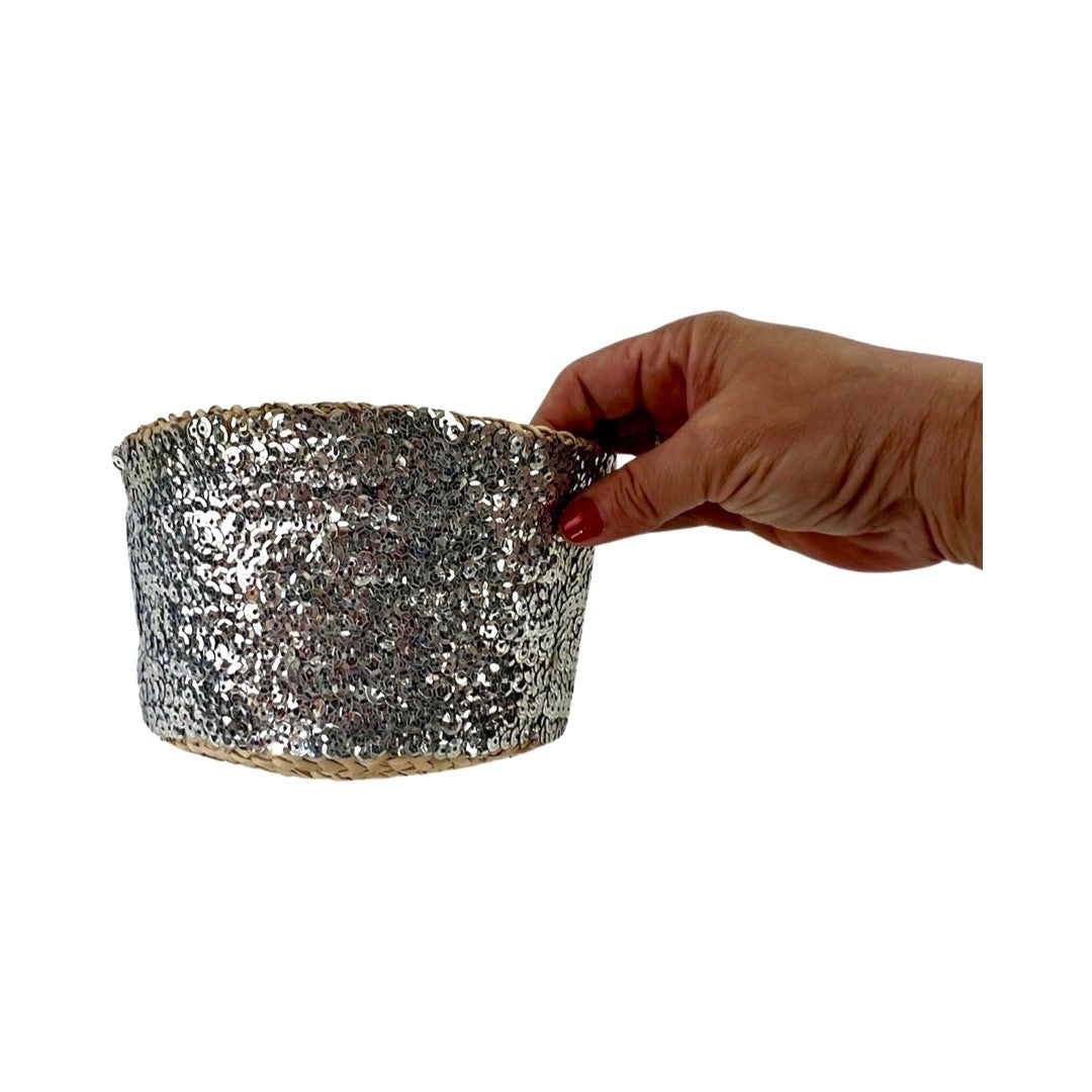 SEQUIN BASKET no handles