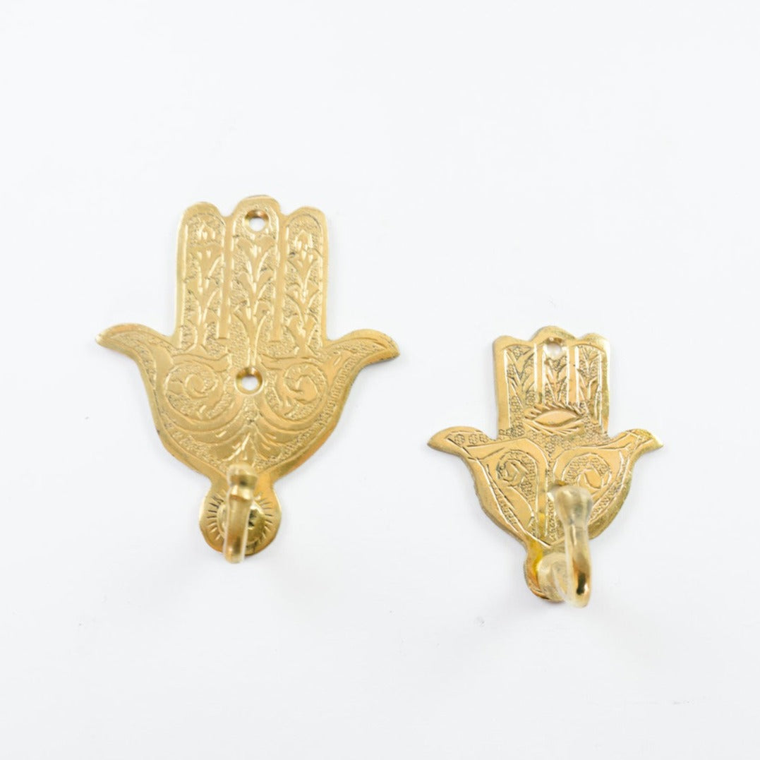 Hamsa Hook Large Brass - atelierBoemia - atelierboemia.com