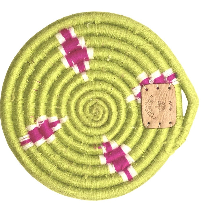 wool TRIVET GREEN/PINK