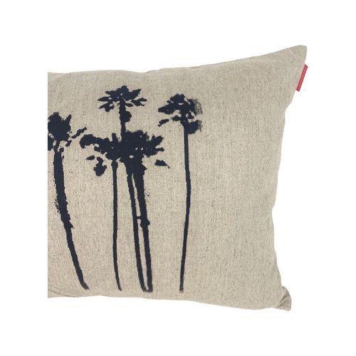 LINEN THROW PILLOW California Palms Lumbar