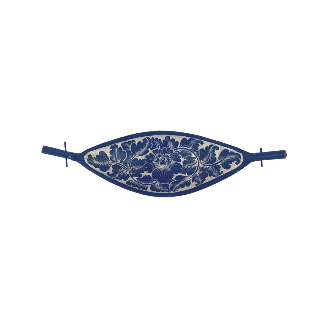 THAI BAMBOO "BOAT" Bowl- Blue & White