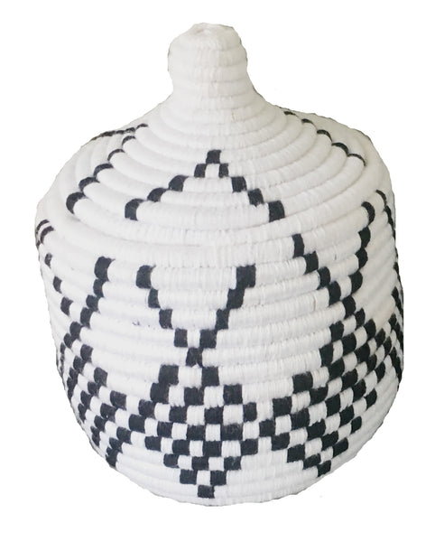 WHITE woven basket-atelierBOEMIA