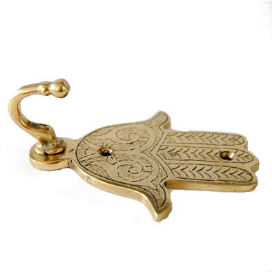 Hamsa Hook Large Brass - atelierBoemia - atelierboemia.com