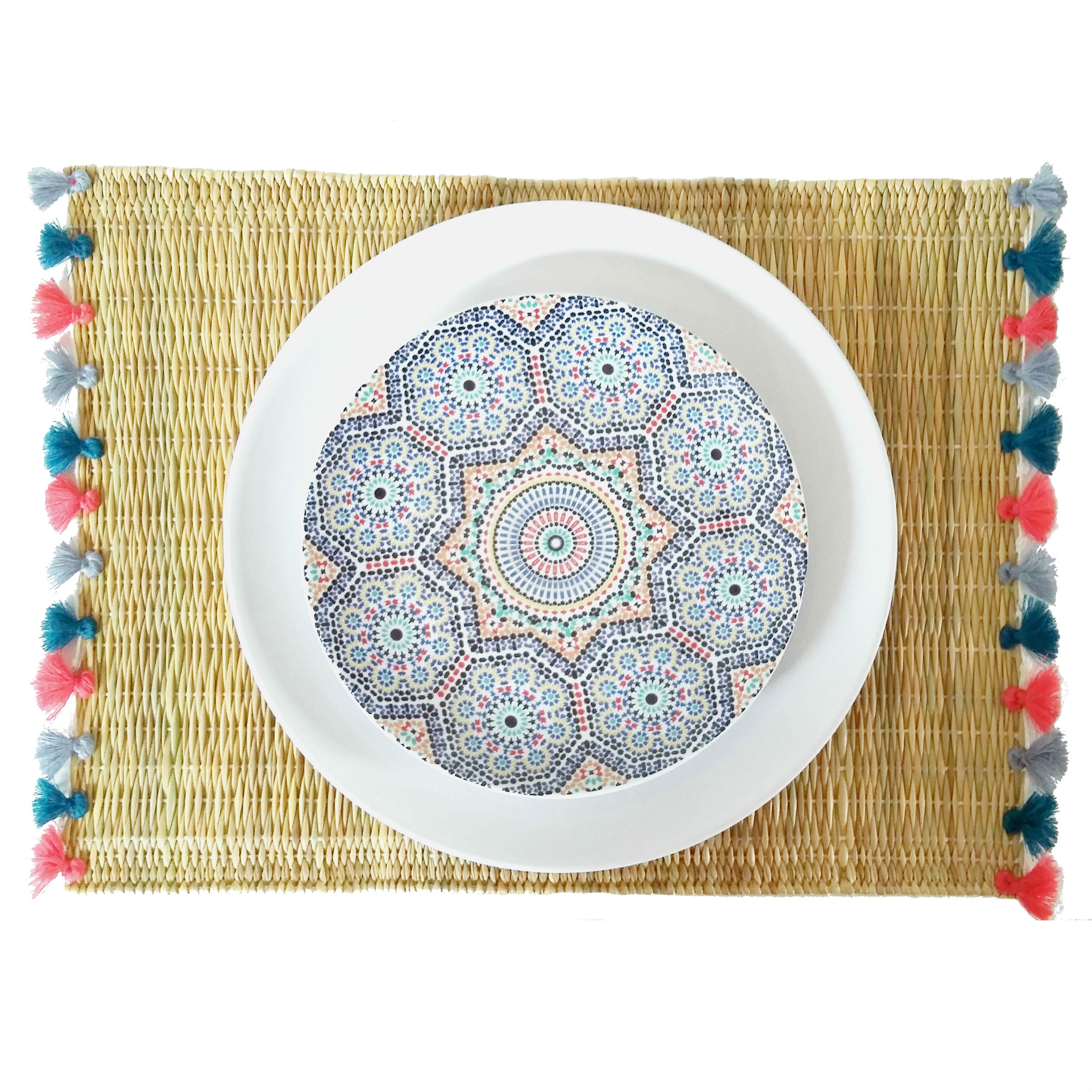 LOLA placemat with tassels NANTUCKET-SET OF 2
