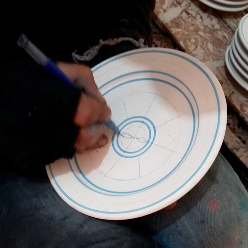 SAFI APPETIZER plates set of 4 TURQUOISE