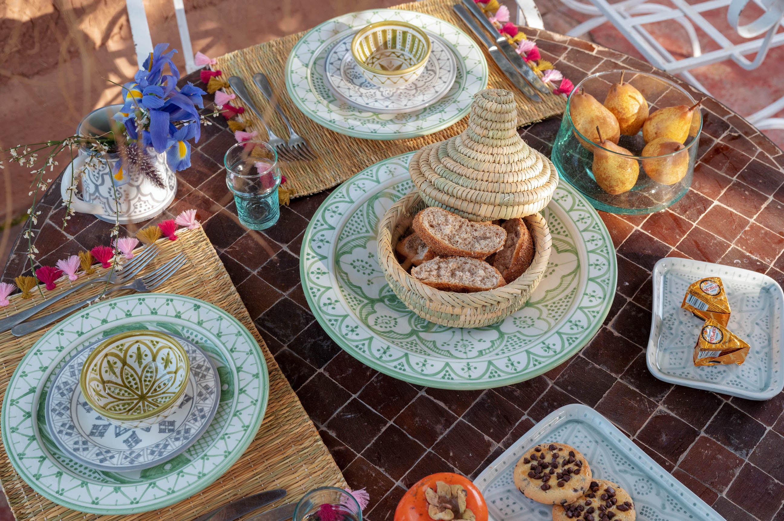 SAFI DINNER PLATES set of 4 CELADON GREEN