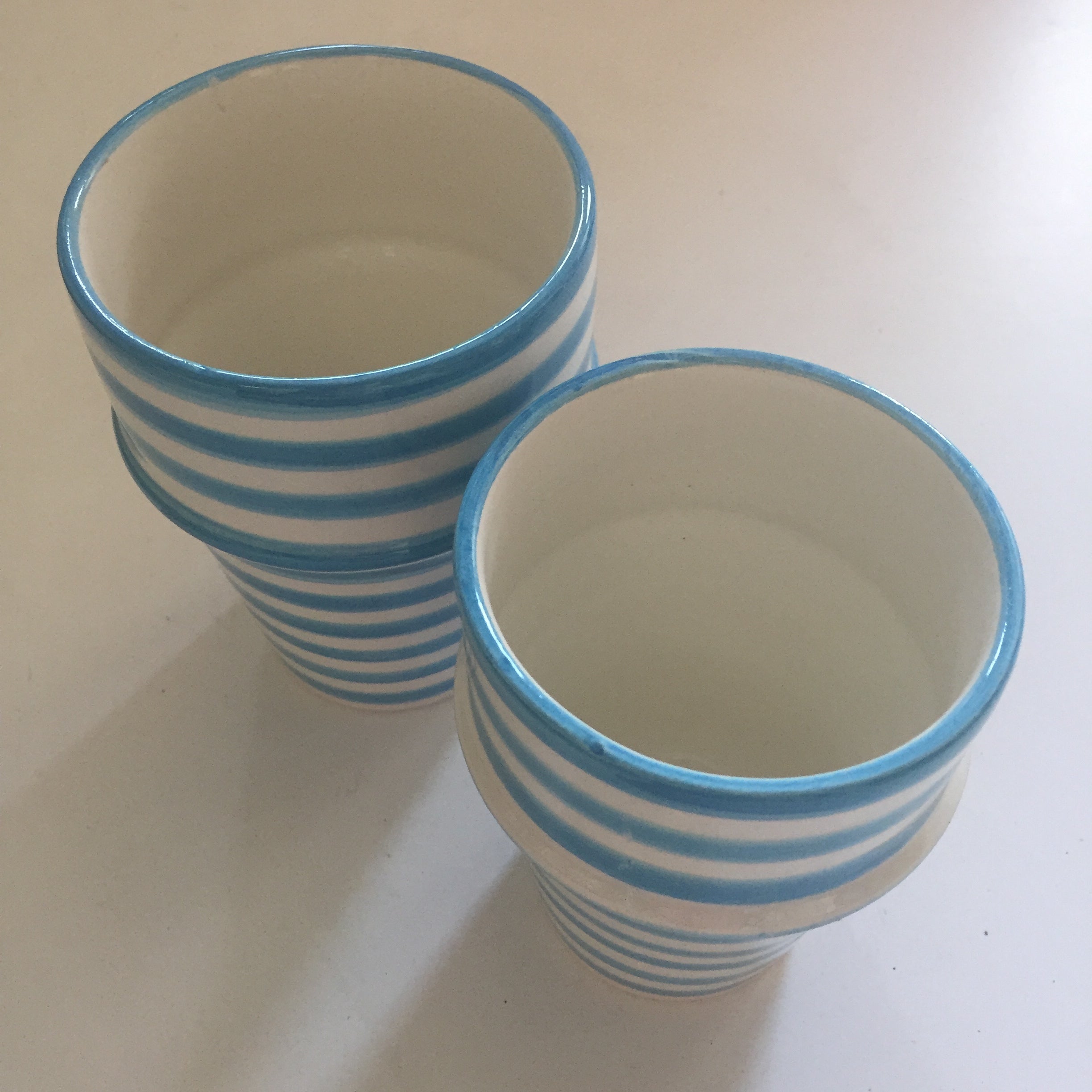 BULLSEYE BELL & DEE cups set of 2 TURQUOISE
