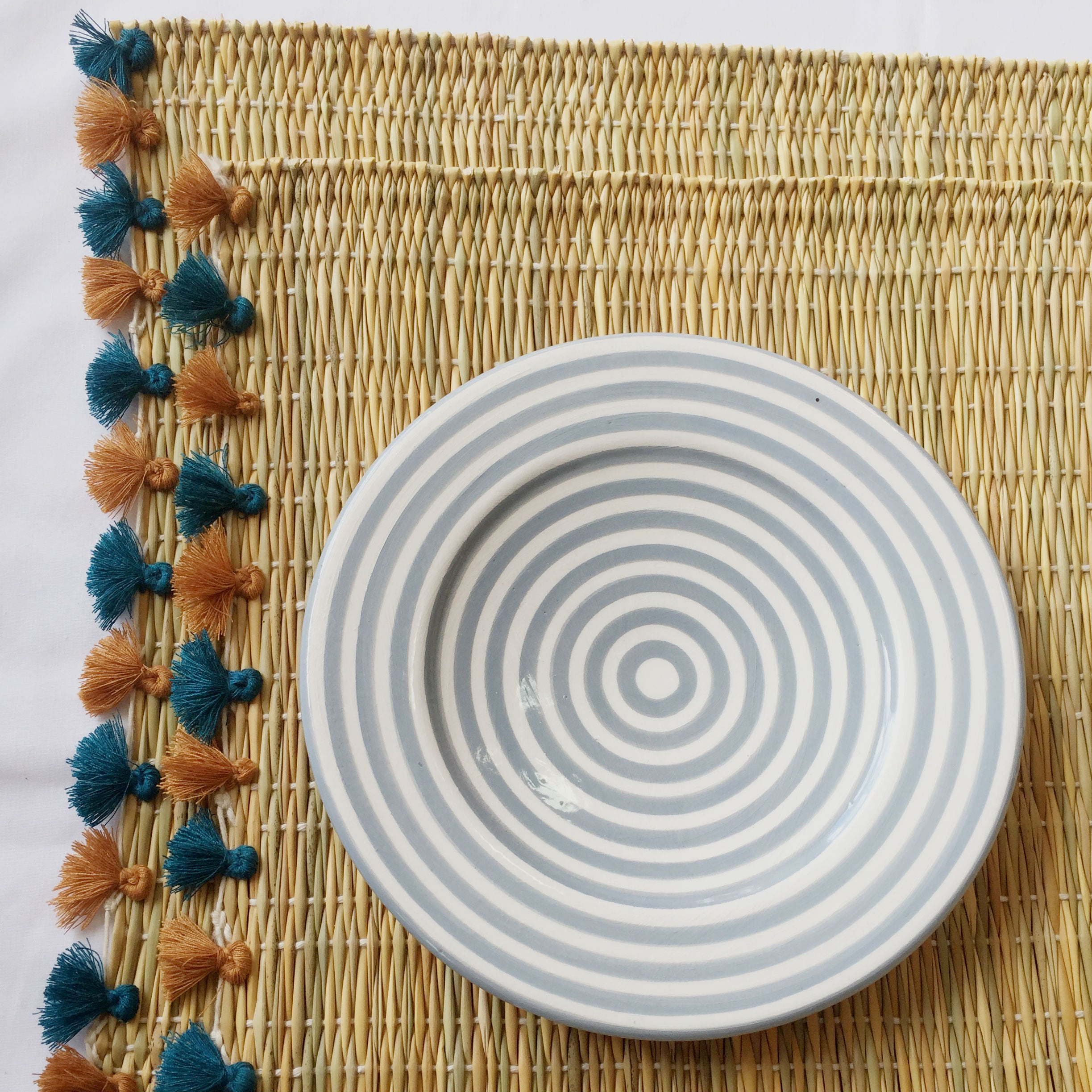 LOLA placemat with tassels PAVONE-SET OF 2
