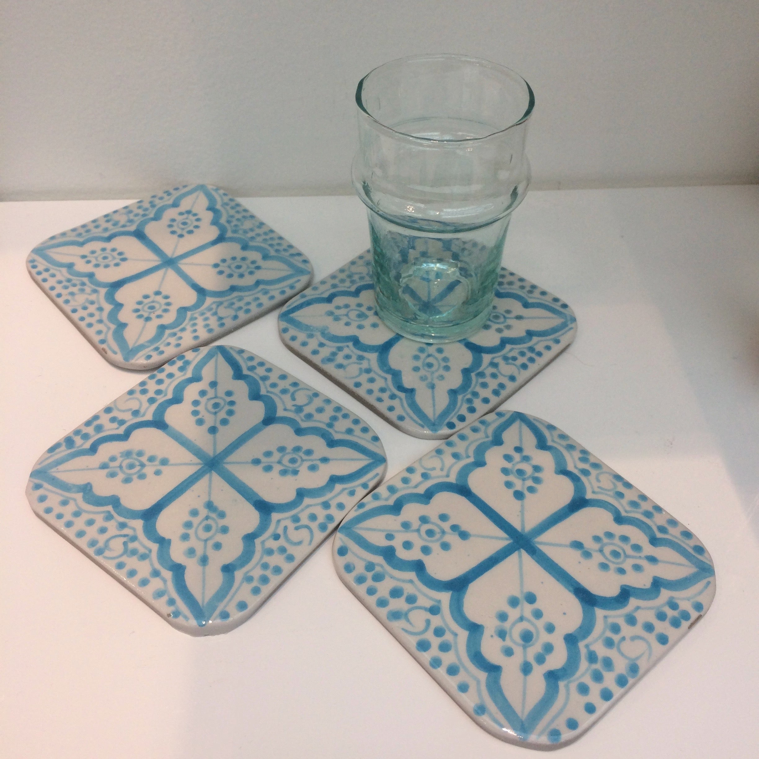 COASTERS set of 4 TURQUOISE