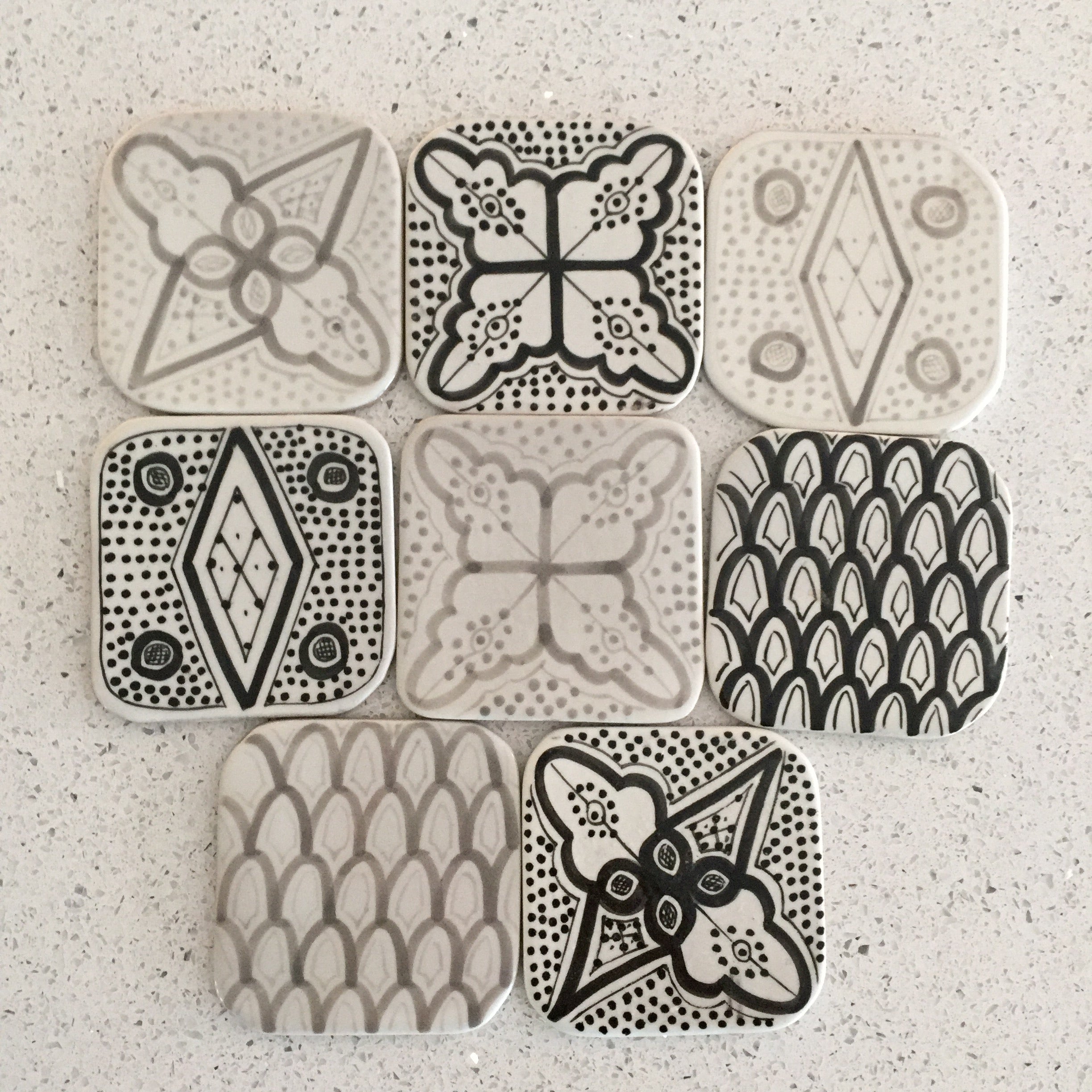 COASTERS set of 4 GRAY