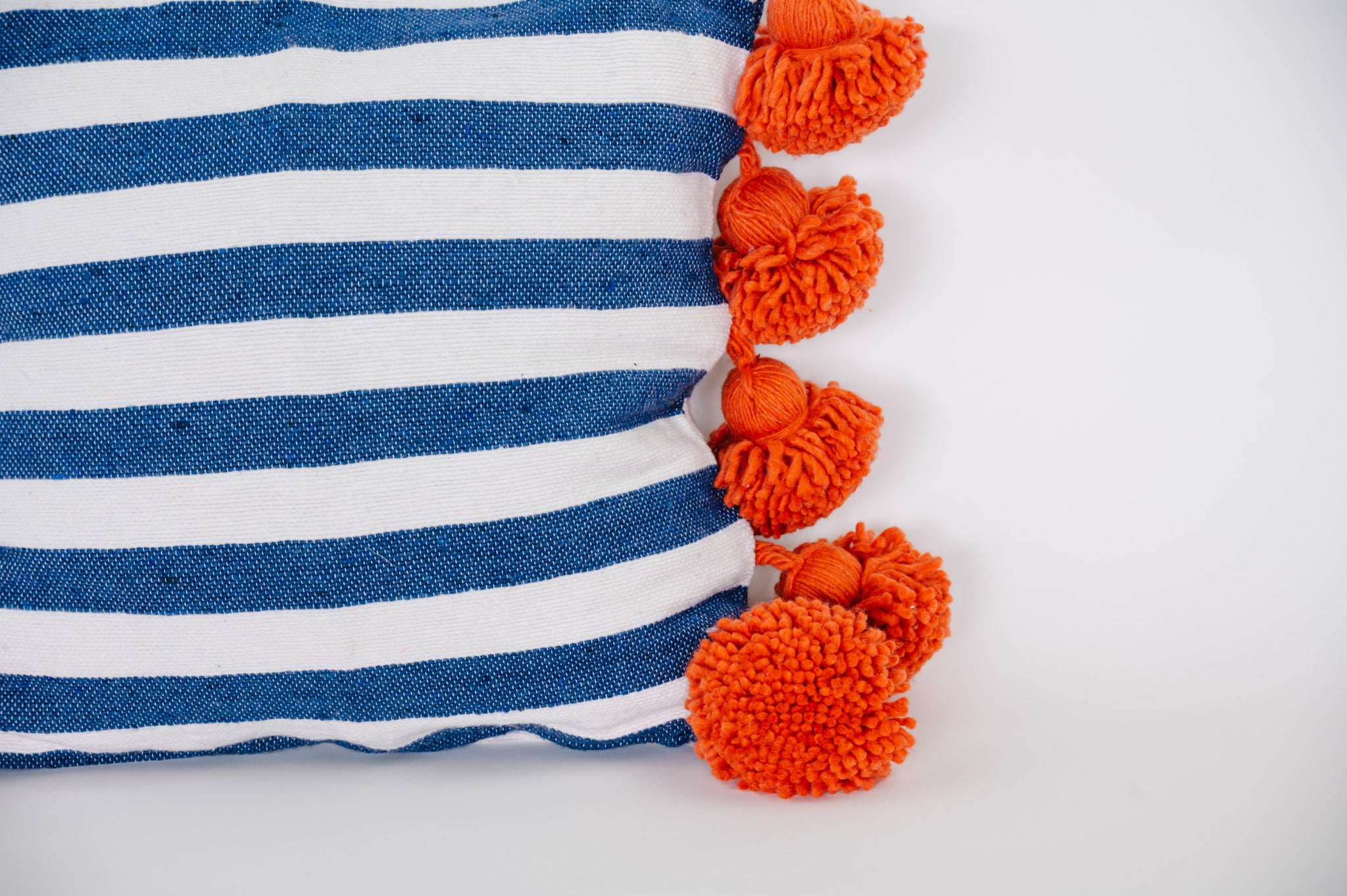 LINA pillow cover WHITE/COBALT/ORANGE