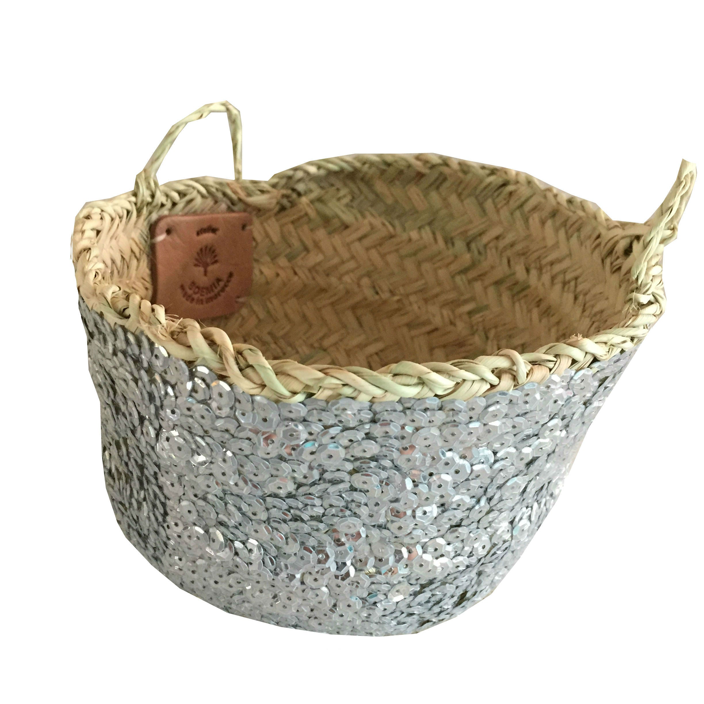 SEQUIN basket SILVER