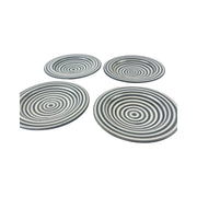 BULLSEYE APPETIZER plates set of 4 GRAY NOURDINE