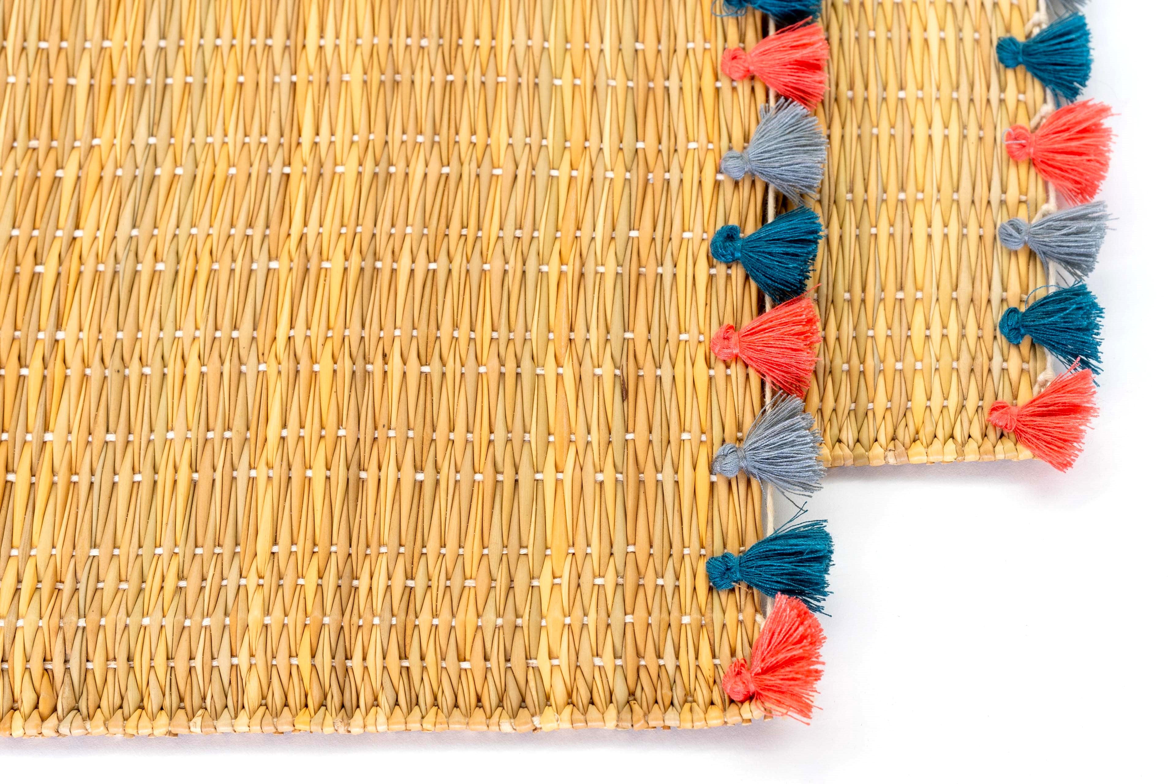 LOLA placemat with tassels NANTUCKET-SET OF 2