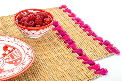 LOLA placemat with tassels BAYA-SET OF 2