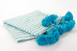 LINA pillow cover WHITE/SKY/OCEAN