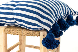 LINA pillow cover COBALT/WHITE/COBALT
