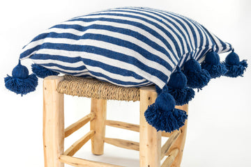 LINA pillow cover COBALT/WHITE/COBALT