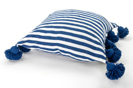 LINA pillow cover COBALT/WHITE/COBALT