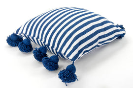 LINA pillow cover COBALT/WHITE/COBALT