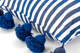LINA pillow cover COBALT/WHITE/COBALT