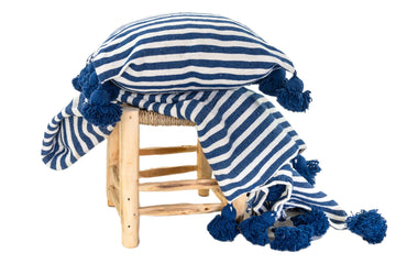 LINA pillow cover COBALT/WHITE/COBALT