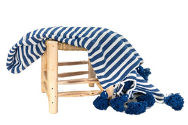 LINA pillow cover COBALT/WHITE/COBALT