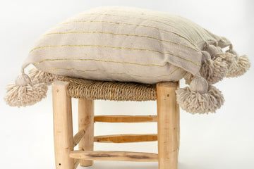 Lina Pillow Cover Cream/Gold/Cream - atelierBoemia - atelierboemia.com
