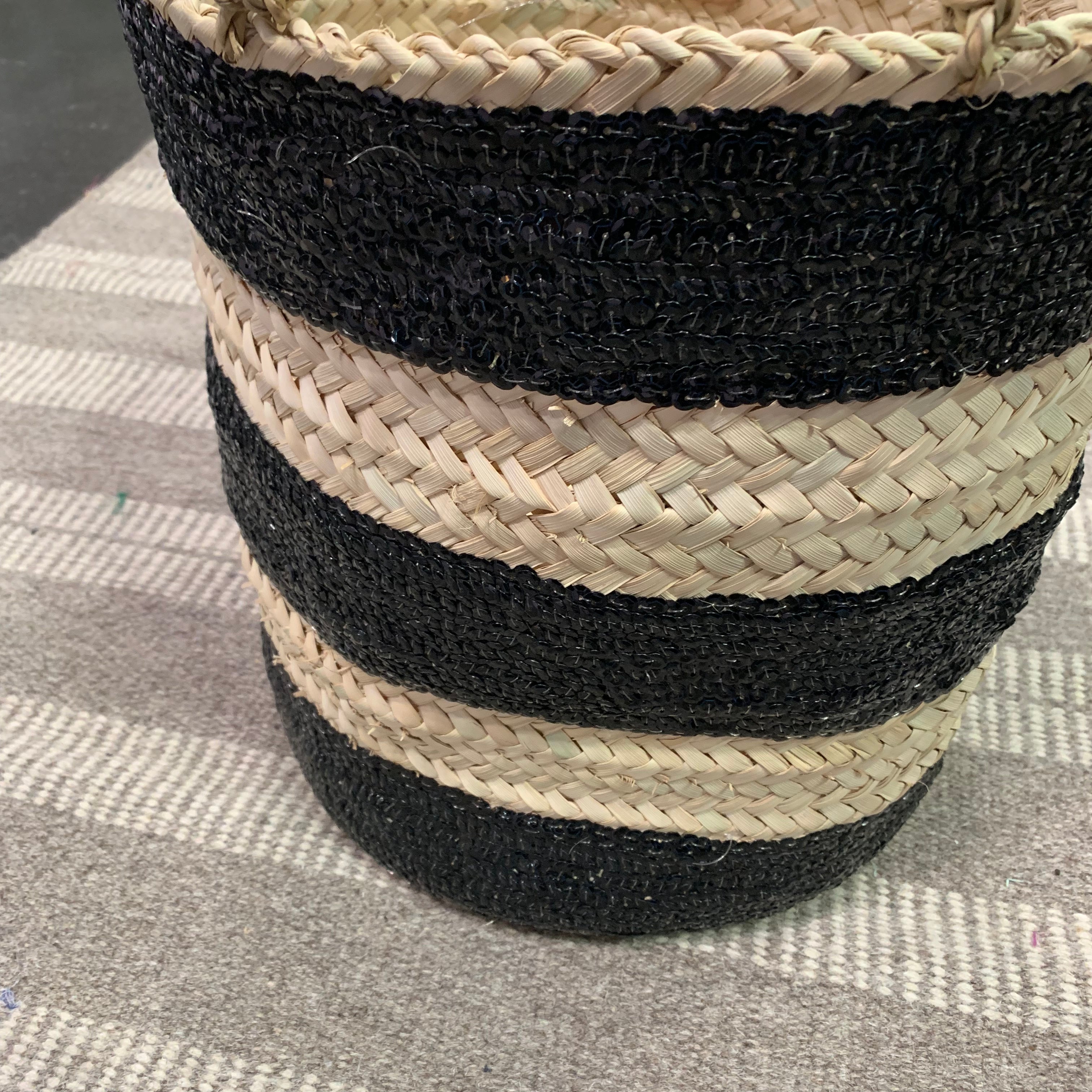 STRIPED Moroccan sequin basket