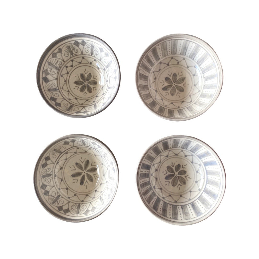 Safi Tapas Bowls set of 4-2 Ray and 2 Argyle pattern
