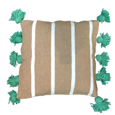 LINA pillow cover-beige/white/mint-atelierBOEMIA