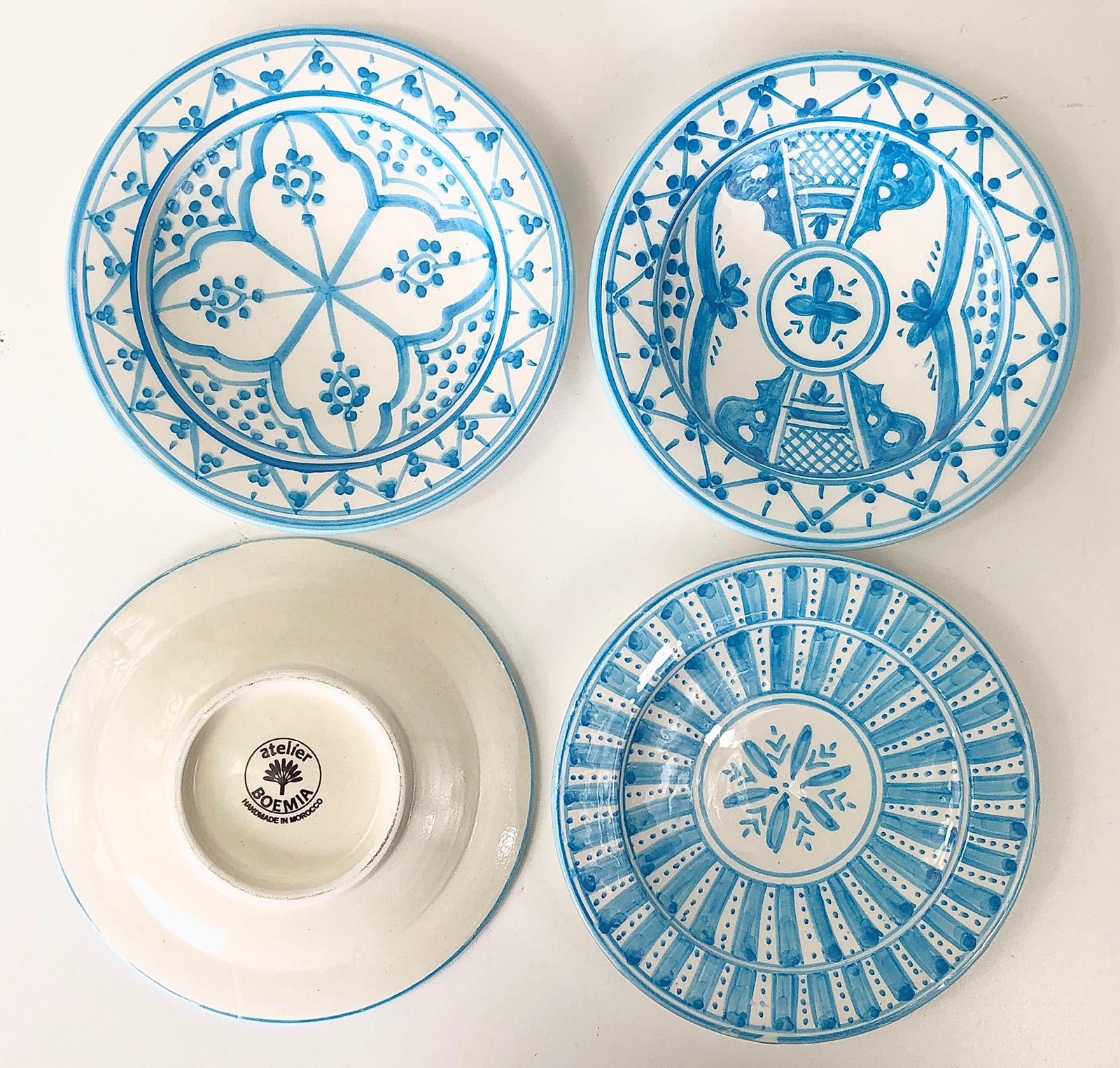SAFI APPETIZER plates set of 4 TURQUOISE