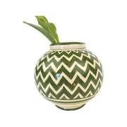 GREEN ZIG ZAG vase