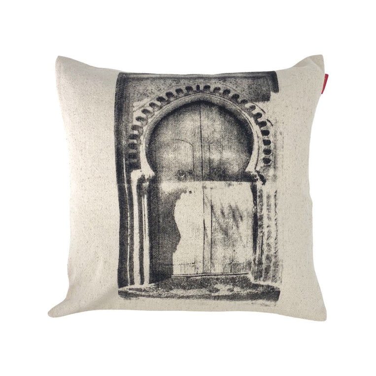 LINEN THROW PILLOW moroccan door Square