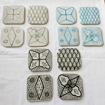 COASTERS set of 4 TURQUOISE