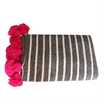 IRIS throw GRAY/WHITE/FUCHSIA
