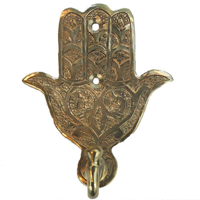 Hamsa Hook Large Brass - atelierBoemia - atelierboemia.com