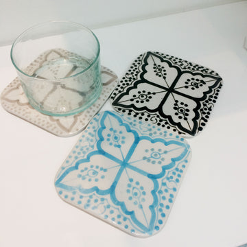 COASTERS set of 4 TURQUOISE